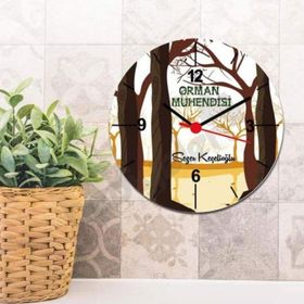 Hediyelen Orman Mühendisi Ağaç Tasarım Duvar Saati
