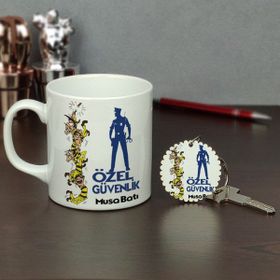 Hediyelen Özel Güvenlik Kupa Bardak ve Anahtarlık Set