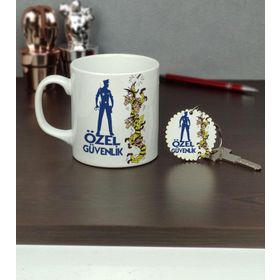 Hediyelen Özel Güvenlik Kupa Bardak ve Anahtarlık Set