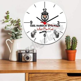Hediyelen Özel Harekat Sivil Polis Duvar Saati