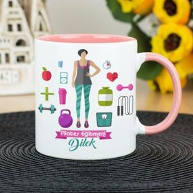 Hediyelen Pilates Eğitmeni Pembe Kupa Bardak