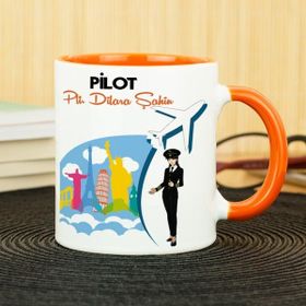 Hediyelen Pilot Turuncu Kupa Bardak