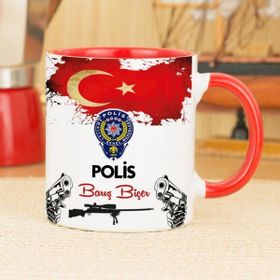 Hediyelen Polis Kırmızı Kupa Bardak