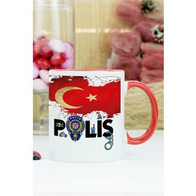Hediyelen Polis Kırmızı Kupa Bardak