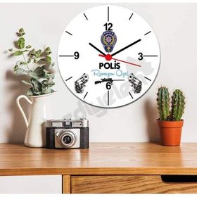 Hediyelen Polis Logolu Duvar Saati