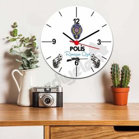 Hediyelen Polis Logolu Duvar Saati