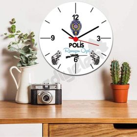 Hediyelen Polis Logolu Duvar Saati