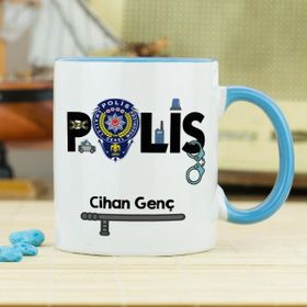 Hediyelen Polis Mavi Kupa Bardak