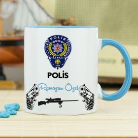 Hediyelen Polis Mavi Kupa Bardak