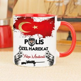 Hediyelen Polis Özel Harekat Kırmızı Kupa Bardak