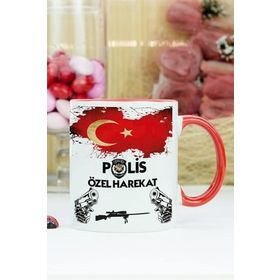 Hediyelen Polis Özel Harekat Kırmızı Kupa Bardak