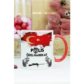 Hediyelen Polis Özel Harekat Kırmızı Kupa Bardak