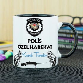 Hediyelen Polis Özel Harekat Siyah Kupa Bardak