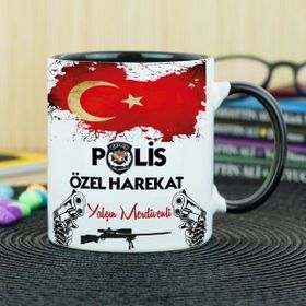 Hediyelen Polis Özel Harekat Siyah Kupa Bardak