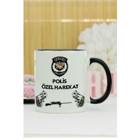 Hediyelen Polis Özel Harekat Siyah Kupa Bardak
