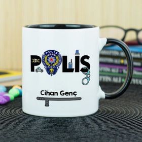 Hediyelen Polis Siyah Kupa Bardak