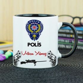 Hediyelen Polis Siyah Kupa Bardak