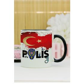 Hediyelen Polis Siyah Kupa Bardak