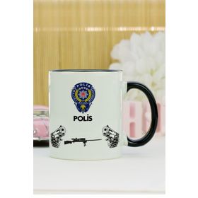 Hediyelen Polis Siyah Kupa Bardak