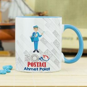 Hediyelen Postacı Mavi Kupa Bardak