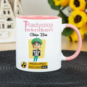 Hediyelen Radyoloji Teknikeri Pembe Kupa Bardak
