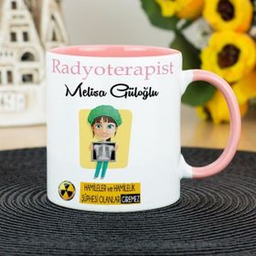 Hediyelen Radyoterapist Pembe Kupa Bardak