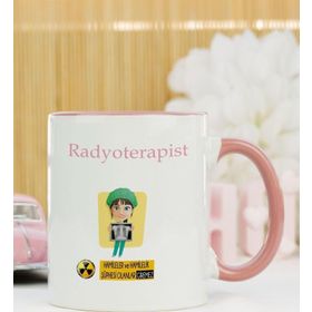 Hediyelen Radyoterapist Pembe Kupa Bardak