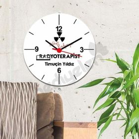 Hediyelen Radyoterapist Siyah Tasarım Duvar Saati