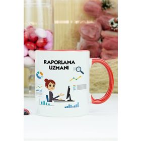 Hediyelen Raporlama Uzmanı Kırmızı Kupa Bardak