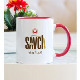 Hediyelen Savcı Kırmızı Kupa Bardak