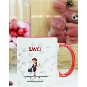 Hediyelen Savcı Kırmızı Kupa Bardak
