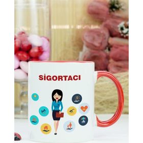Hediyelen Sigortacı Kırmızı Kupa Bardak