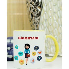 Hediyelen Sigortacı Sarı Kupa Bardak
