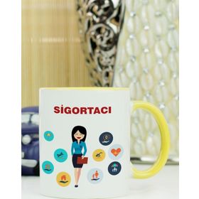 Hediyelen Sigortacı Sarı Kupa Bardak
