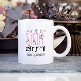 Hediyelen Sınıf Öğretmenine Hediye Beyaz Kupa Bardak