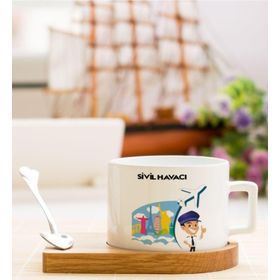 Hediyelen Sivil Havacı Çay Kahve Fincanı