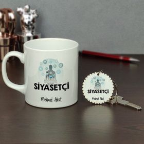 Hediyelen Siyasetçi Kupa Bardak ve Anahtarlık Set