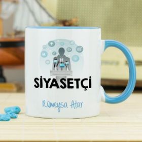 Hediyelen Siyasetçi Mavi Kupa Bardak