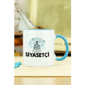 Hediyelen Siyasetçi Mavi Kupa Bardak
