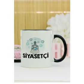 Hediyelen Siyasetçi Siyah Kupa Bardak