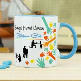 Hediyelen Sosyal Hizmet Uzmanı Mavi Kupa Bardak