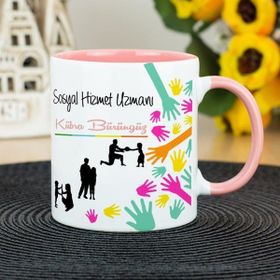 Hediyelen Sosyal Hizmet Uzmanı Pembe Kupa Bardak