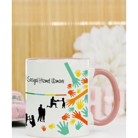Hediyelen Sosyal Hizmet Uzmanı Pembe Kupa Bardak