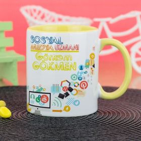 Hediyelen Sosyal Medya Uzmanı Sarı Kupa Bardak