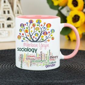 Hediyelen Sosyolog Pembe Kupa Bardak