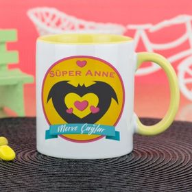 Hediyelen Süper Anne Sarı Kupa Bardak