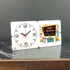 Hediyelen Süper Öğretmen Ahşap Masa Saati