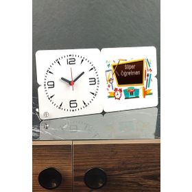 Hediyelen Süper Öğretmen Ahşap Masa Saati