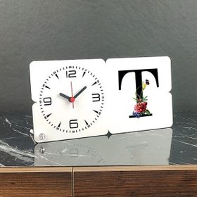 Hediyelen T Harfi Ahşap Masa Saati