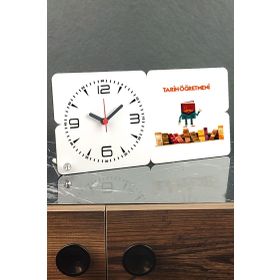 Hediyelen Tarih Öğretmeni Ahşap Masa Saati